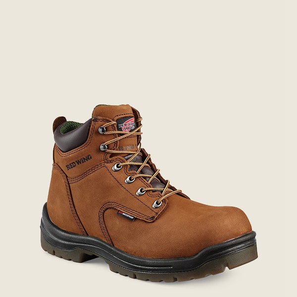 Red Wing Safety Boots Brown - Mens King Toe® - 6-inch Insulated Waterproof Toe - 1452-HABDN